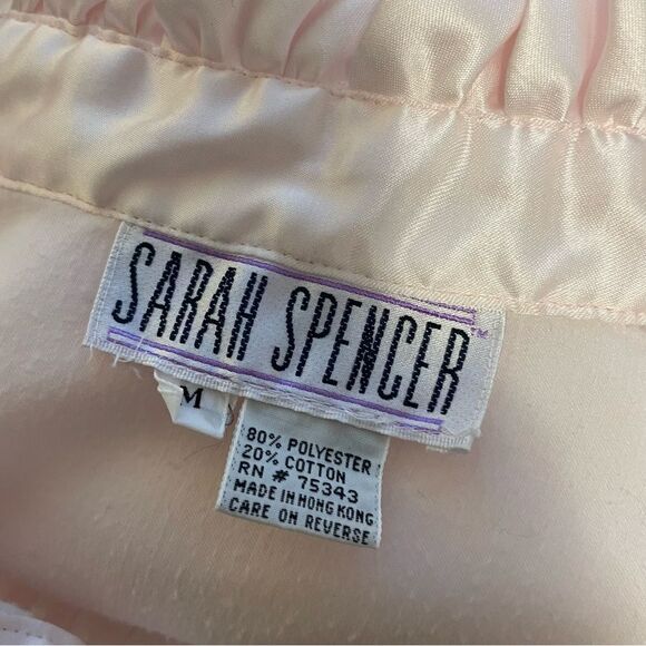 Vintage Sarah Spencer Pink Satin Long Nightgown Size MED - Picture 8 of 8